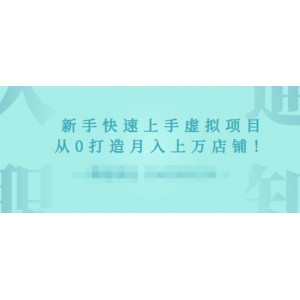 2022年虛擬項(xiàng)目實(shí)戰(zhàn)指南，新手從0打造月入上萬(wàn)店鋪【視頻課程】