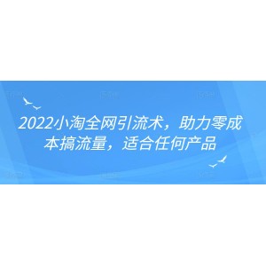 2022年小淘全網(wǎng)引流術，助力零成本搞流量，適合任何產(chǎn)品