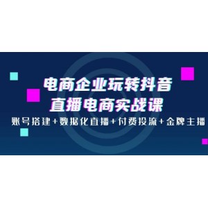 電商企業(yè)玩轉(zhuǎn)抖音直播電商實戰(zhàn)課：賬號搭建 數(shù)據(jù)化直播 付費投流 金牌主播