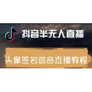 最近火爆的抖音頭像簽名設(shè)計(jì)半無(wú)人直播直播項(xiàng)目：直播教程 素材 直播話術(shù)