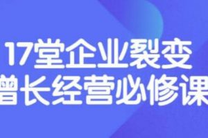 張琦《盈利增長(zhǎng)17堂必修課》企業(yè)裂變?cè)鲩L(zhǎng)的經(jīng)營(yíng)智慧，帶你了解增長(zhǎng)的本質(zhì)