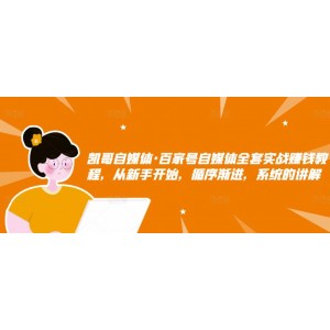 凱哥自媒體·百家號自媒體全套實戰(zhàn)賺錢教程，從新手開始，循序漸進(jìn)，系統(tǒng)的講解