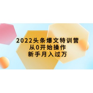 2022頭條爆文特訓(xùn)營：從0開始操作，新手月入過萬（16節(jié)課時(shí)）