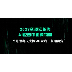 2023實操實拍類AI配音中視頻項目