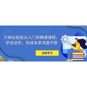 萬相臺(tái)投放·新手到精通課程，學(xué)會(huì)這些，低成本拿流量不愁！