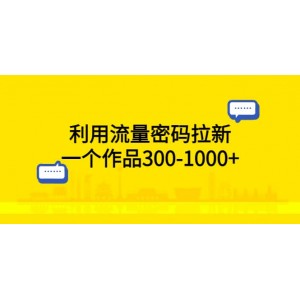 利用流量密碼拉新，一個(gè)作品300-1000