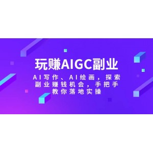 玩賺AIGC副業(yè)-AI寫作、AI繪畫，探索副業(yè)賺錢機會，手把手教你落地實操