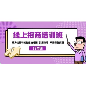 線上·招商培訓班，解決流量和轉(zhuǎn)化難的難題 引爆市場 從起號到變現(xiàn)（15節(jié)）