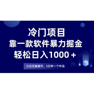 冷門項(xiàng)目憑借一款軟件，實(shí)現(xiàn)每日1000+的穩(wěn)定收益，零經(jīng)驗(yàn)也可輕松掌握