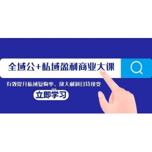 全域公私域盈利商業(yè)大課：有效提升私域復(fù)購(gòu)率，放大利潤(rùn)并實(shí)現(xiàn)持續(xù)變現(xiàn)