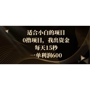 適合小白的0擼項目：只需15秒，一單利潤600元！