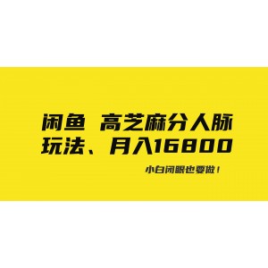 閑魚高芝麻分人脈玩法、0投入、0門檻,每一小時(shí),月入過萬！