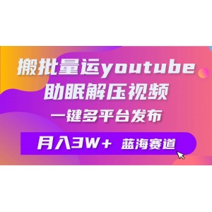 批量搬運(yùn)YouTube解壓助眠視頻 一鍵多平臺發(fā)布 月入2W+