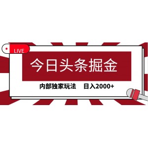 今日頭條掘金秘籍，30秒速成文章，獨(dú)家內(nèi)部玩法揭秘，日賺2000+不是夢(mèng)！