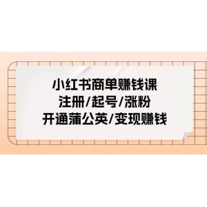 小紅書電商盈利寶典：入門/建號(hào)/吸粉/解鎖蒲公英/實(shí)現(xiàn)盈利全攻略（25節(jié)課）