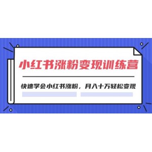 2024小紅書漲粉變現(xiàn)訓(xùn)練營，快速學(xué)會(huì)小紅書漲粉，月入十萬輕松變現(xiàn)(40節(jié))